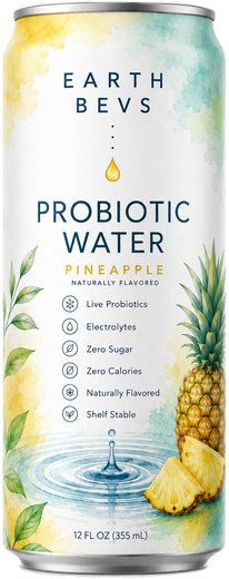 Earth Bevs Probiotic Water — Pineapple