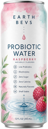 Earth Bevs Probiotic Water — Raspberry